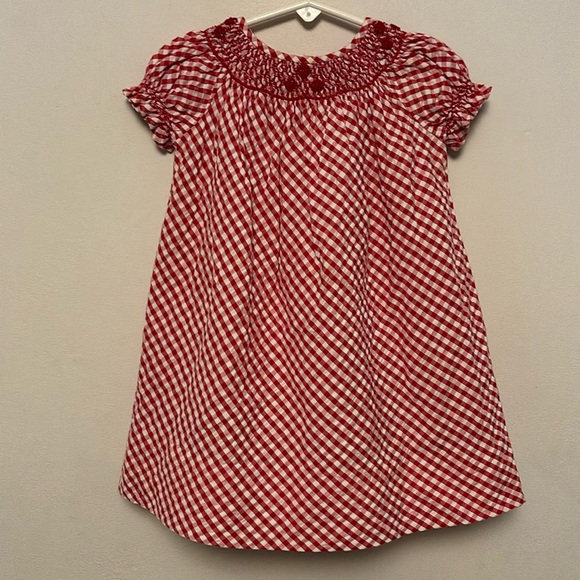 Strasburg Other - Strasburg Smocked Dress 3m girl red seersucker gingham perfect Valentines
